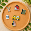 Letterboard Wood Shape Icons - School (Set of 6)