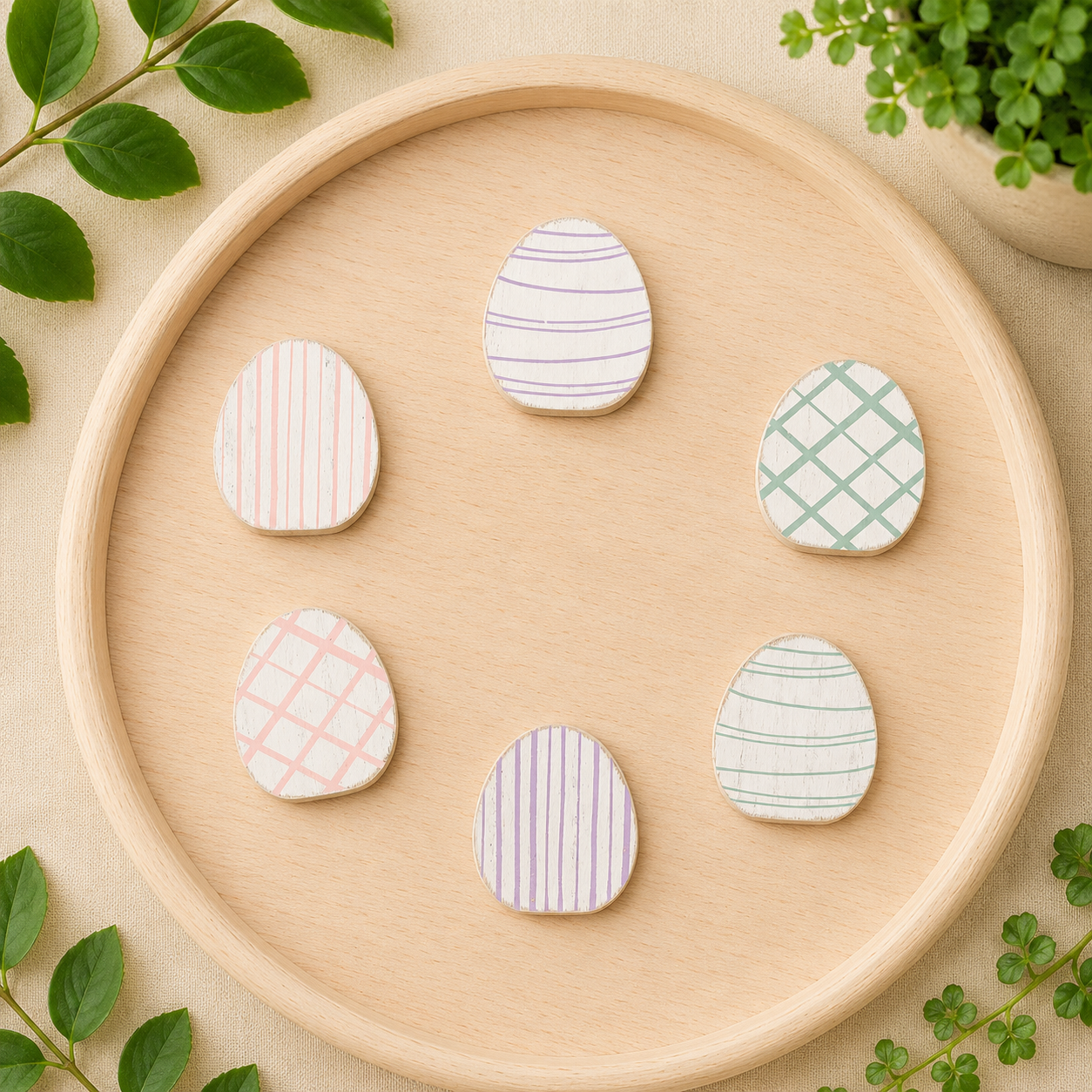 Letterboard Wood Shape Icons - Decorated Eggs (Set of 6)