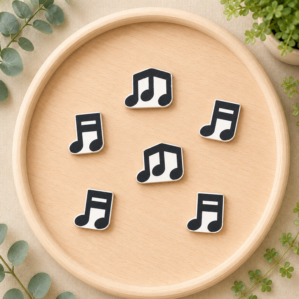 Letterboard Wood Shape Icons - Music Notes (Set of 6)