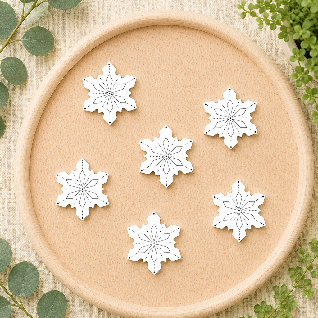 Letterboard Wood Shape Icons - Winter Snowflakes (Set of 6)