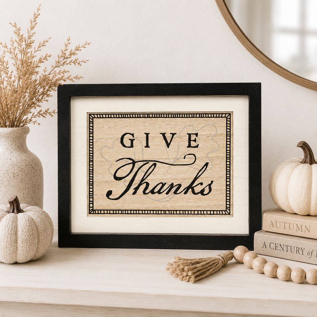 13" x 10" Reversible Wood Frame Sign - Spooky/Thanks | Multicolor