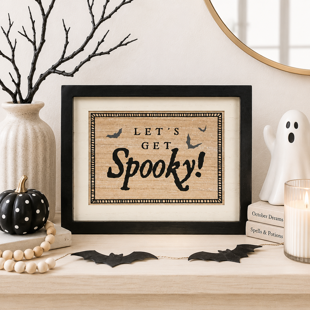 13" x 10" Reversible Wood Frame Sign - Spooky/Thanks | Multicolor