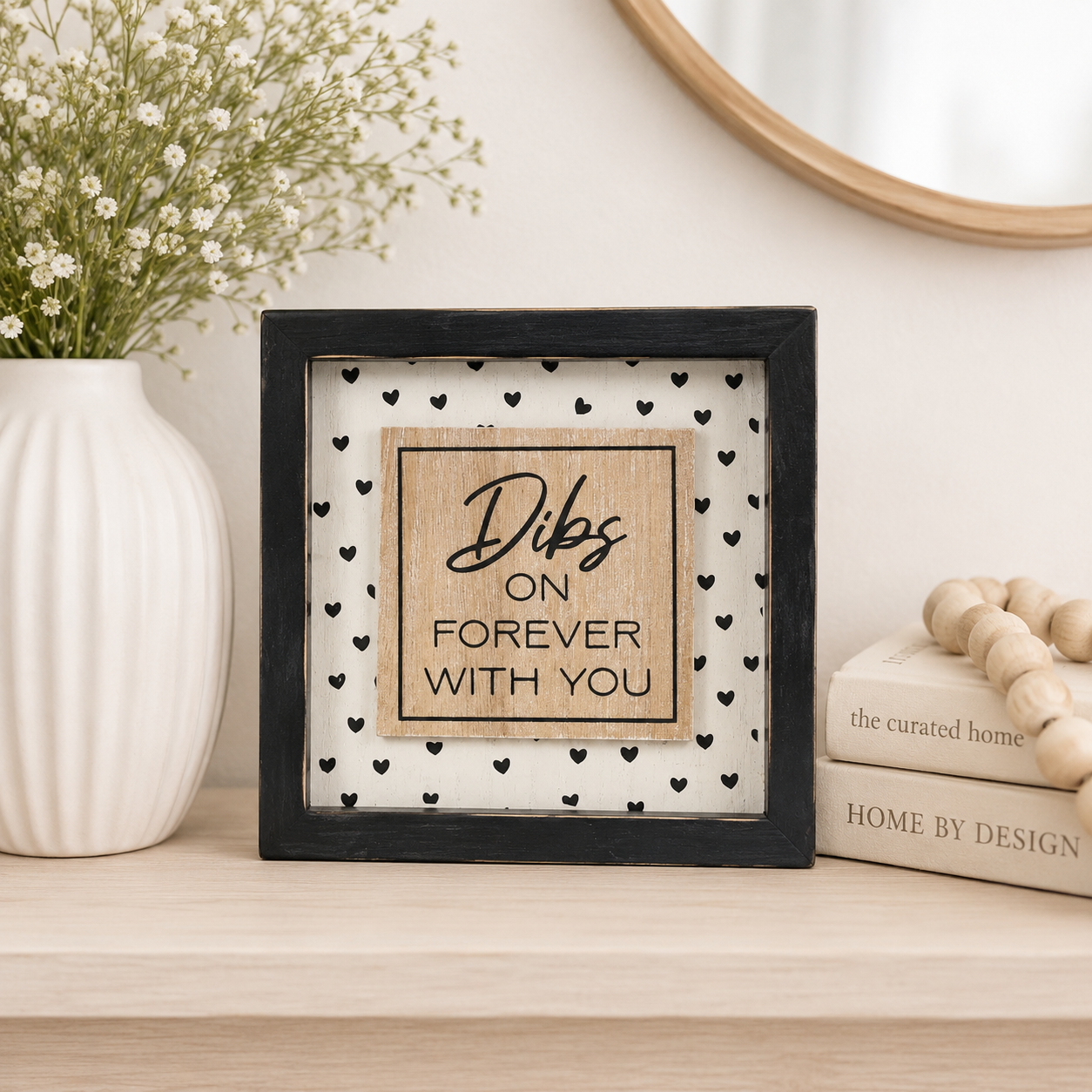 7" Reversible Wood Frame Sign - Dibs/Hello | Multicolor | You and Me Collection