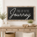 37" x 20" Reversible Wood Frame Sign - Calm/Journey | Black, White and Gray