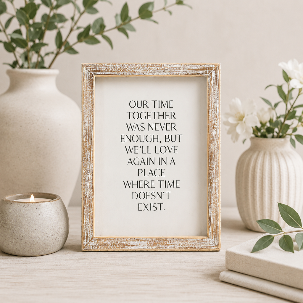 6" x 8" Wood Frame Sign - Time Together | White and Black | Remember When Collection