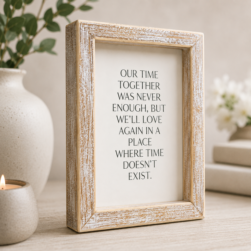 6" x 8" Wood Frame Sign - Time Together | White and Black | Remember When Collection