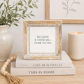 6" Reversible Wood Frame Sign - Good/Comeback | White and Black