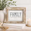 12" x 10" Reversible Wood Framed Sign - Family | White and Grey