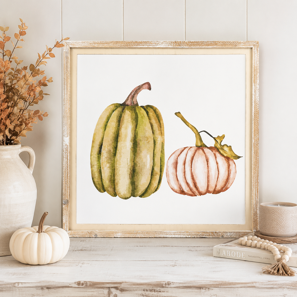 24" Reversible Wood Frame Sign - Pine and Pumpkin | Multicolor