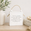 4" Reversible Wood Hanging Sign - Slow and Errands | White and Black