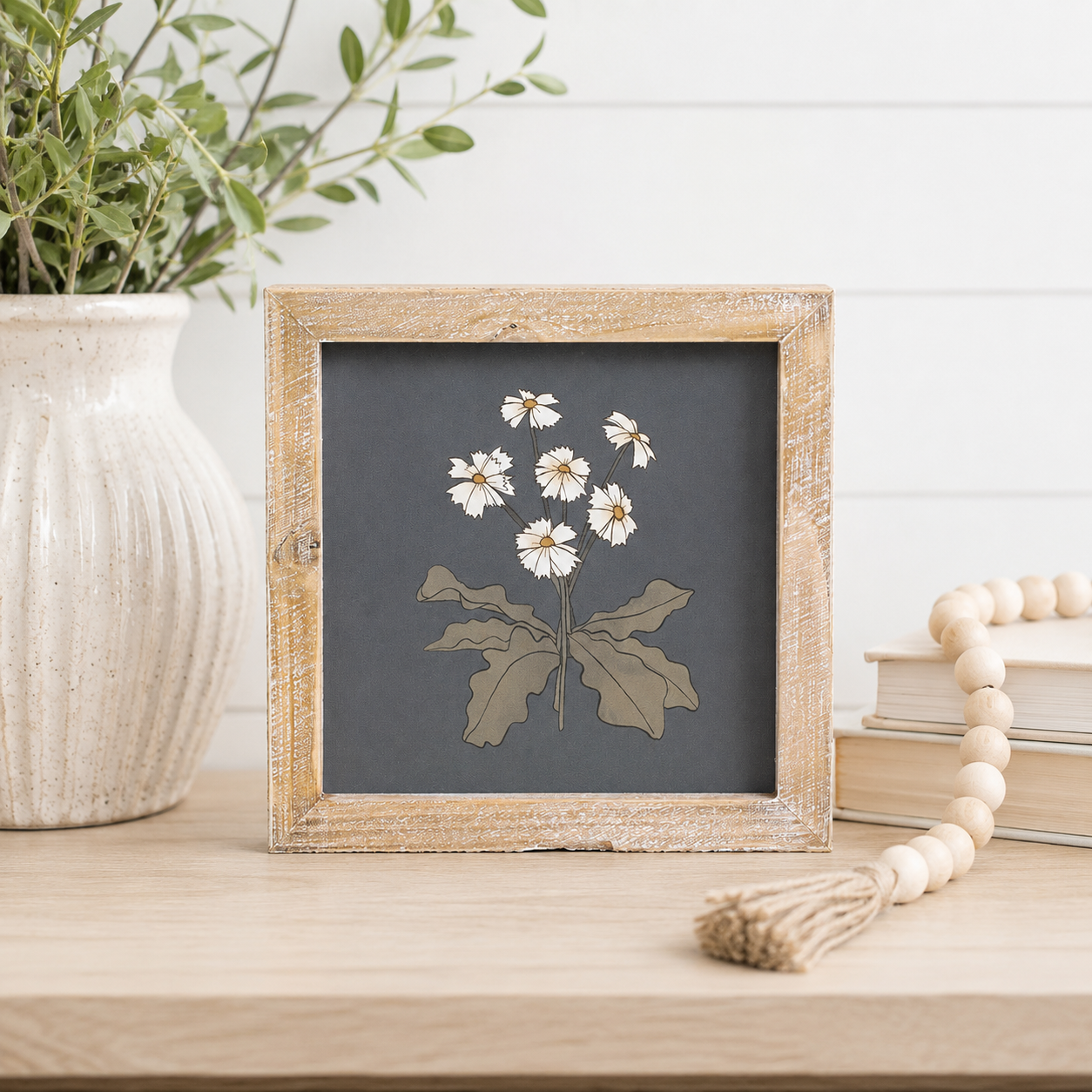 8" Reversible Wood Frame Sign - Sunflower and Daisy | Multicolor