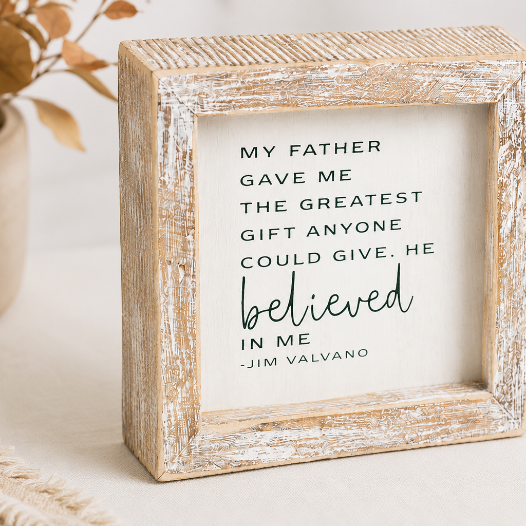 5" Wood Frame Sign - Believed | White and Black