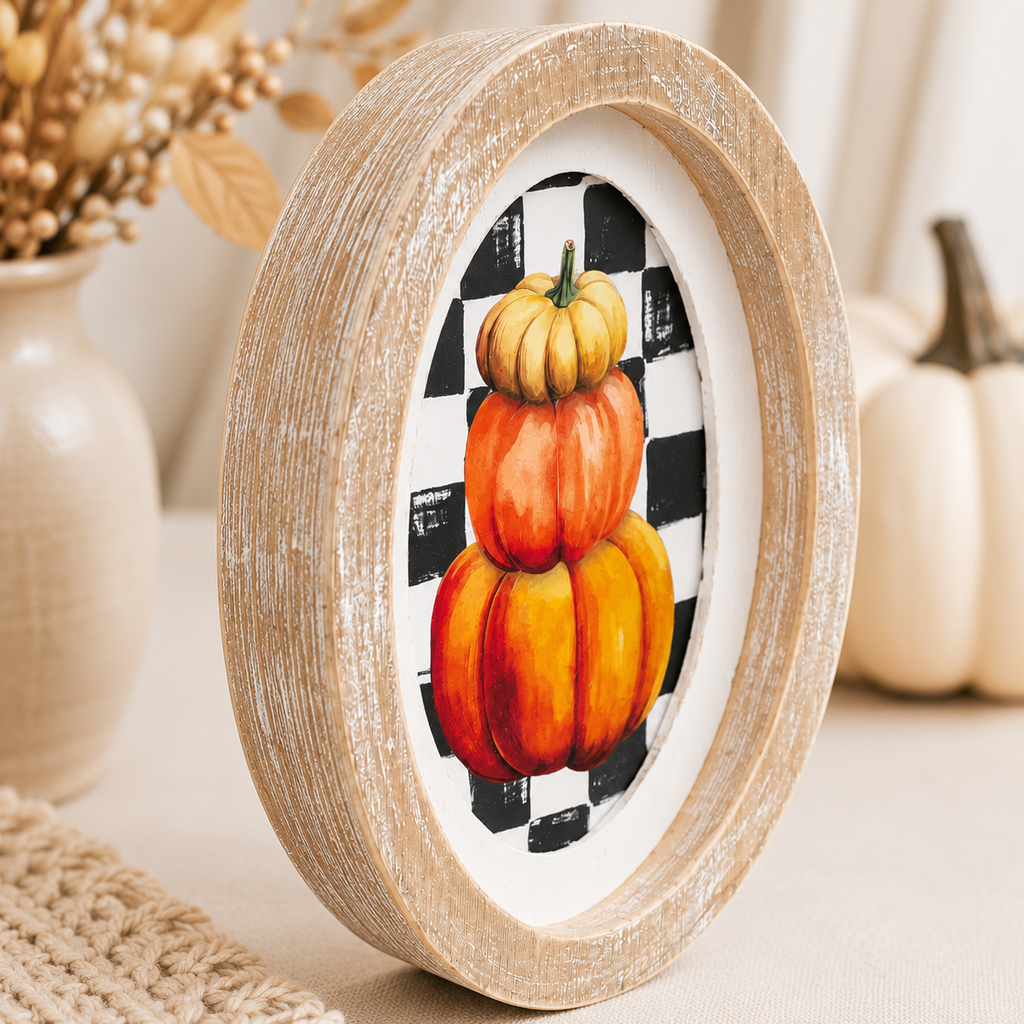 6" x 8" Wood Frame Sign - Pumpkin | Multicolor