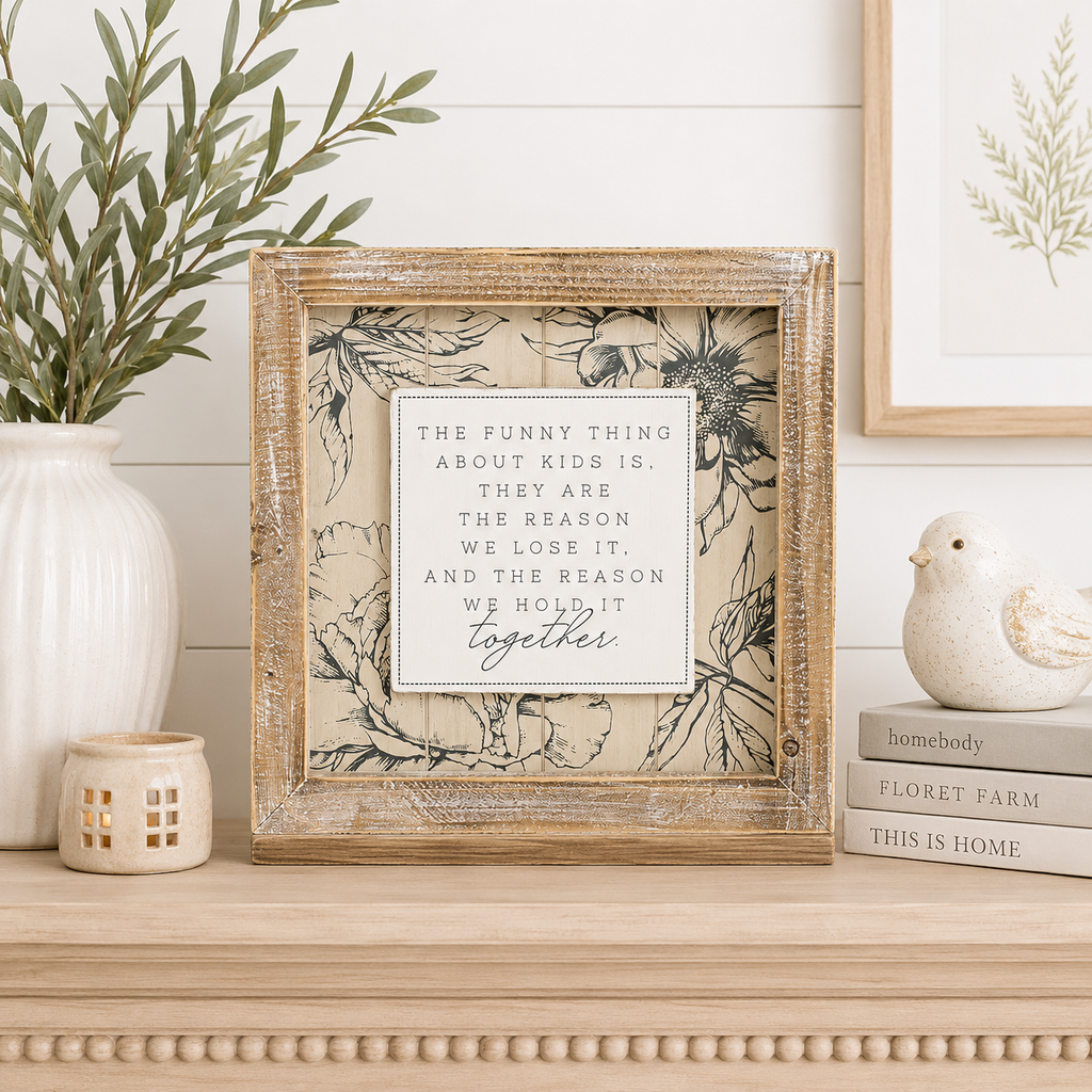 14" Reversible Wood Frame Sign - Proud and Funny | Multicolor