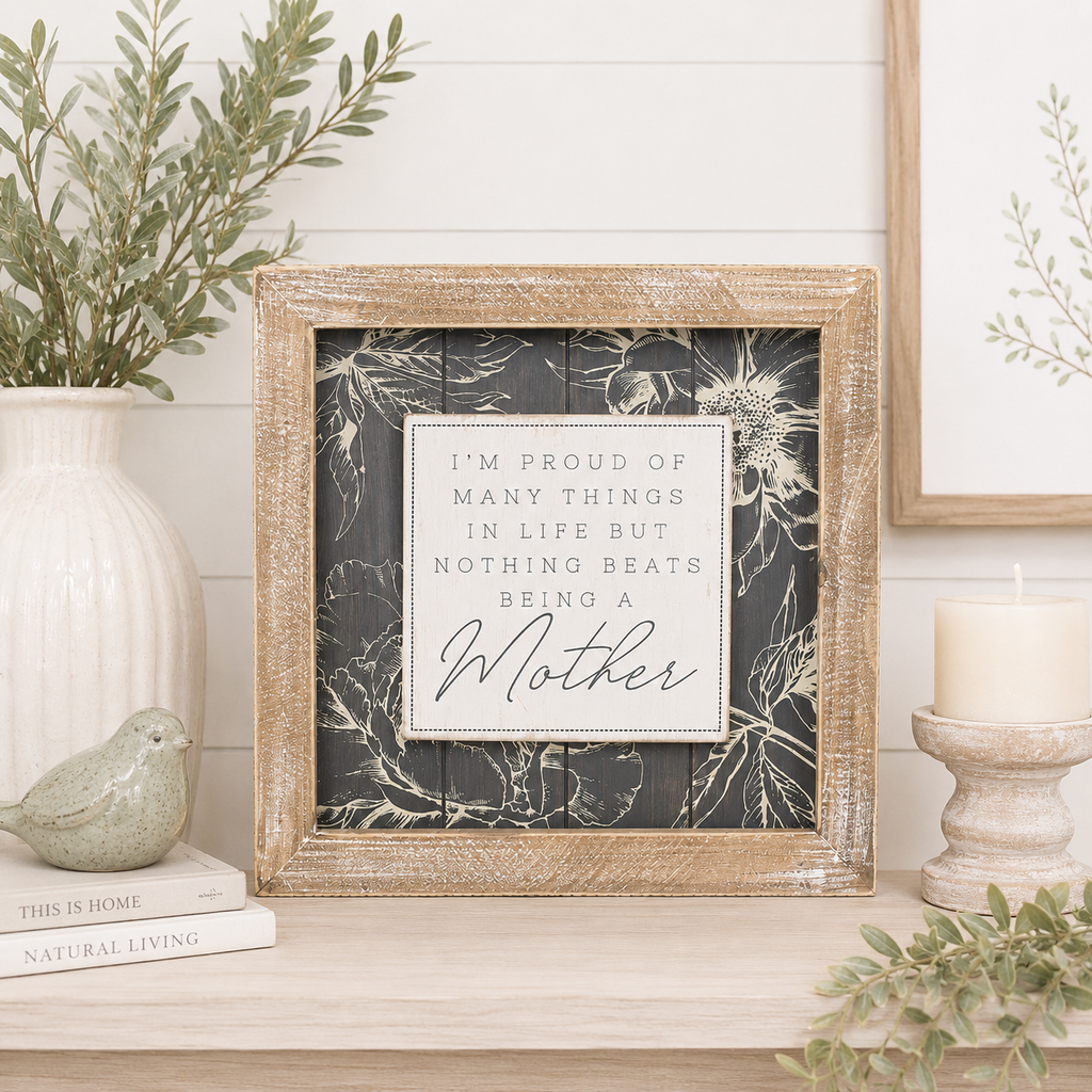 14" Reversible Wood Frame Sign - Proud and Funny | Multicolor