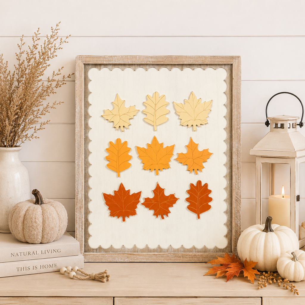 16" x 20" Reversible Wood Frame Sign - Countdown and Leaves | Multicolor