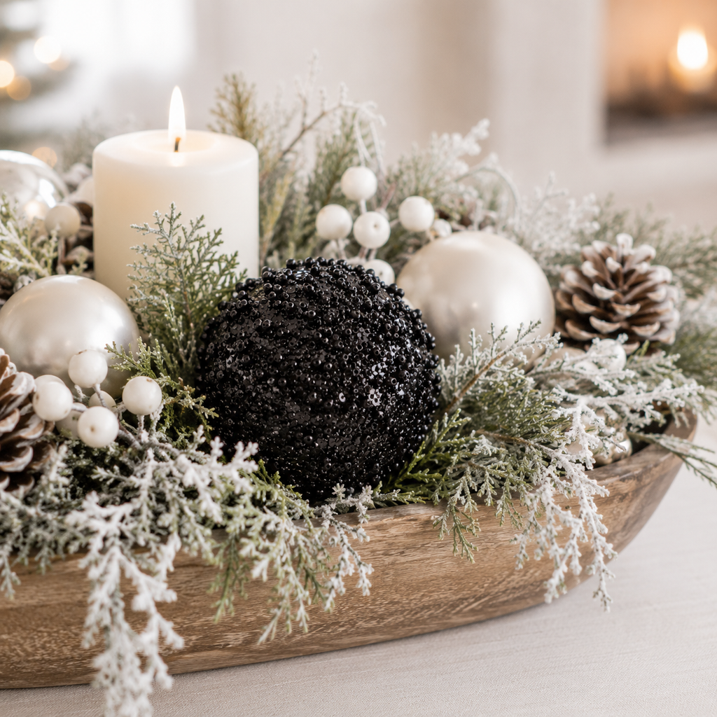 3" Jewel Ball Ornament - Black