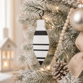 6" Reversible Wood Teardrop Ornament - Black and White