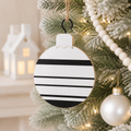 5" Reversible Wood Ornament - Stripe | White and Black