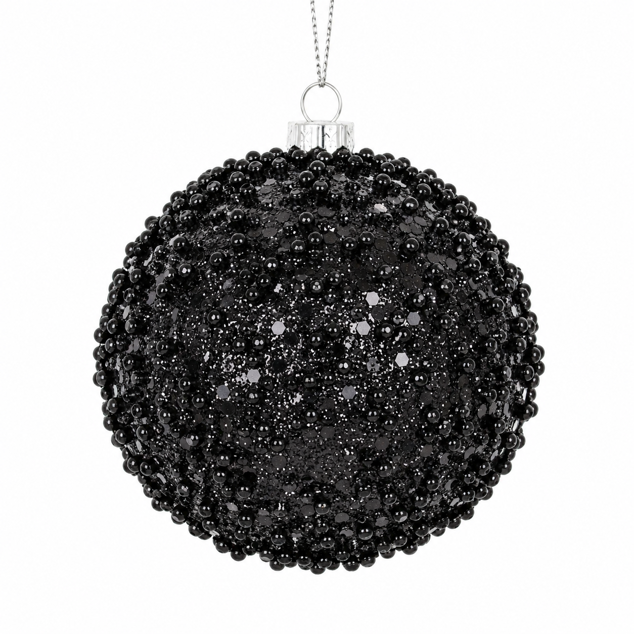 4" Jewel Ball Ornament - Black