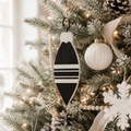 6" Reversible Wood Teardrop Ornament - White and Black
