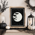 10" x 13" Reversible Wood Frame Sign - Moon and Pumpkin | Multicolor