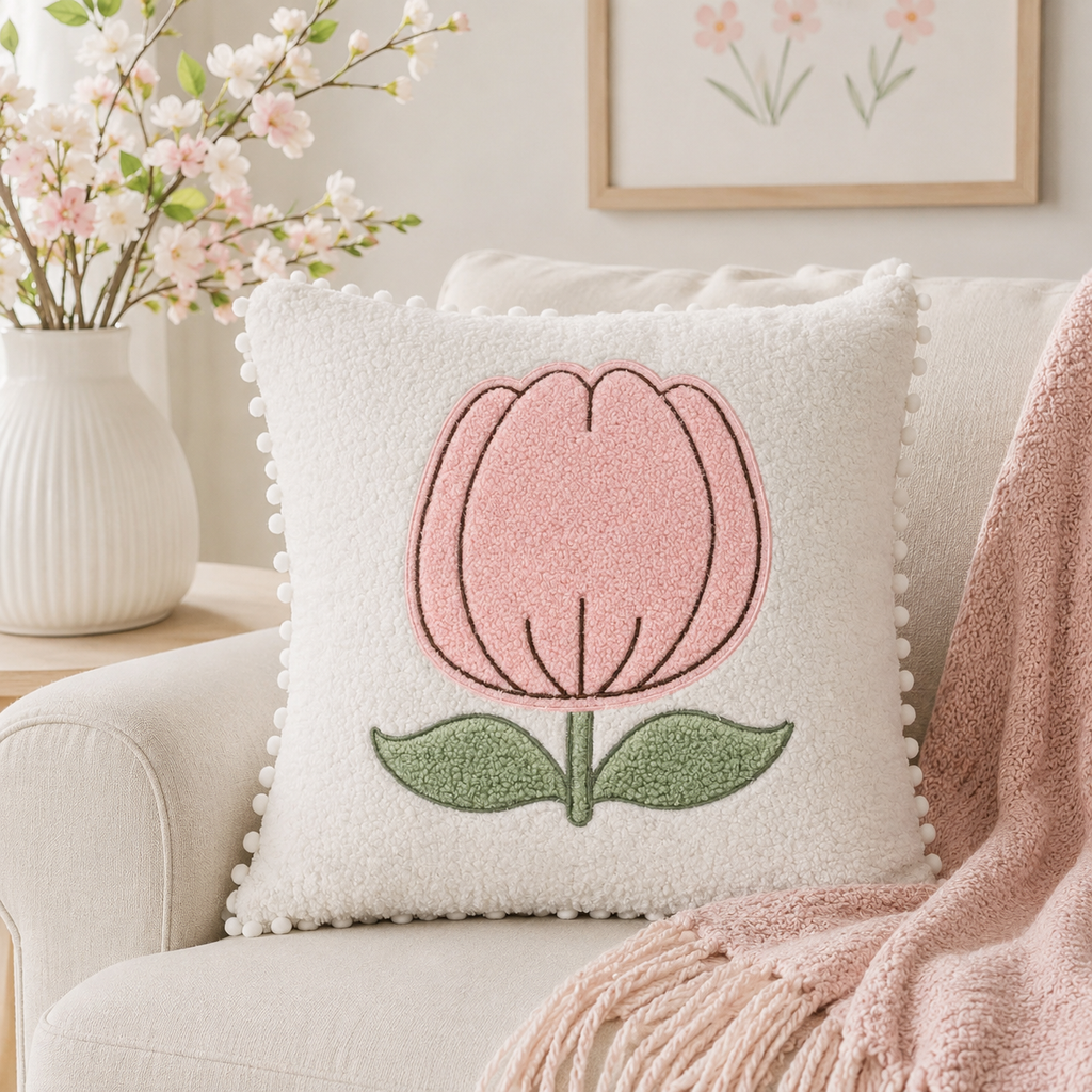 16" Reversible Pillow - Tulip and Daffodil