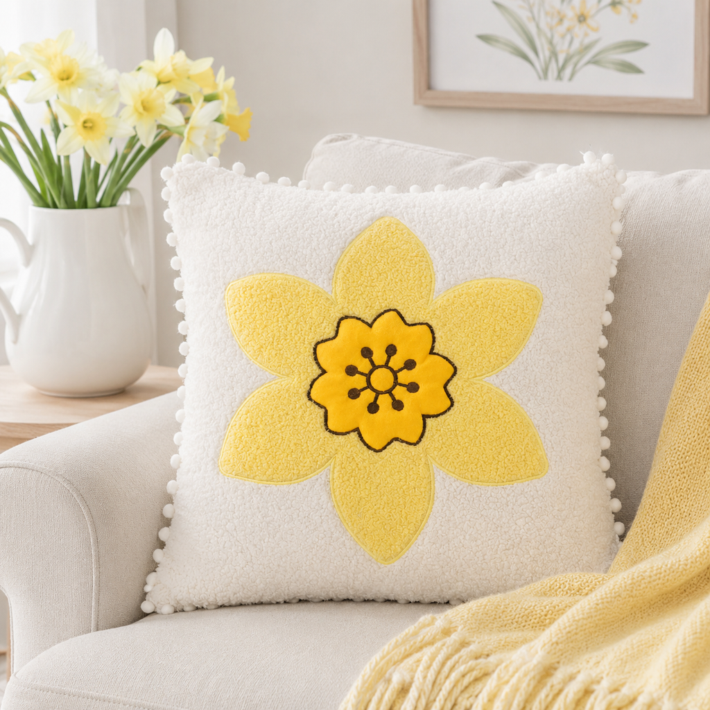 16" Reversible Pillow - Tulip and Daffodil