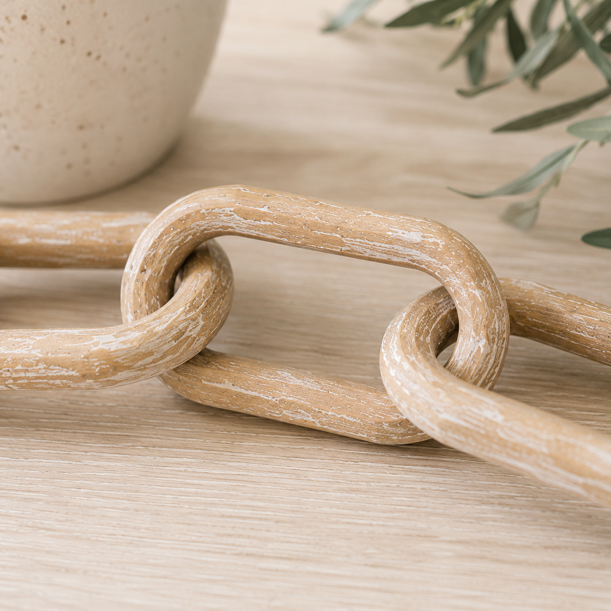 22" Wood Chain Link - Natural