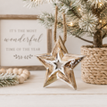 8" Mango Wood Hanging Star - Natural