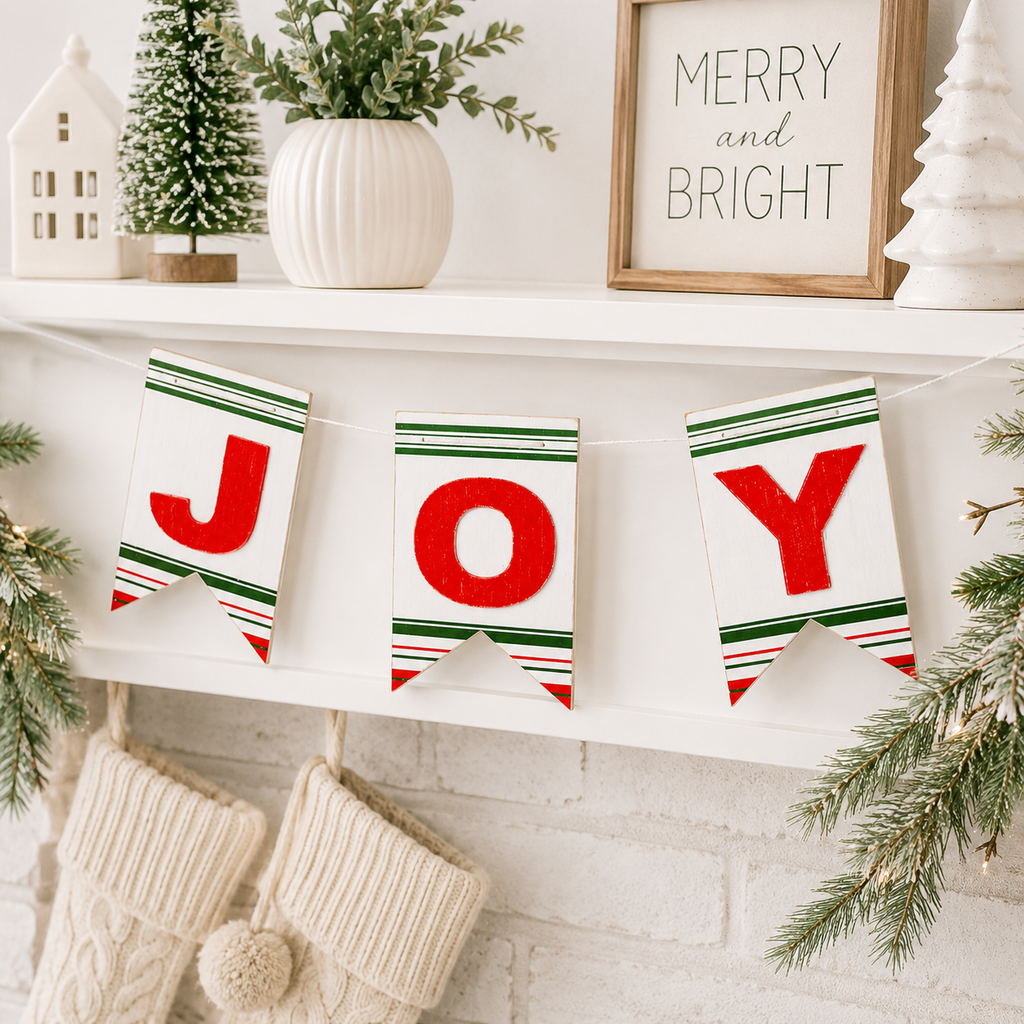 33" Reversible Wood Swag - Joy | Multicolor