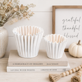 Set of 2 Iron Nested Curve Votives - White | 6x5x6 and 5x4x5