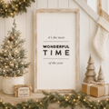 20" x 37" Reversible Wood Framed Sign - Snowman | White and Black