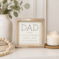 7" Reversible Wood Framed Sign - Good Man and Dad | White, Grey and Tan