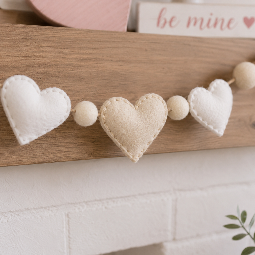 71" Felt Garland - Hearts
