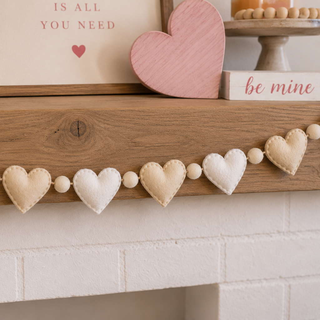 71" Felt Garland - Hearts