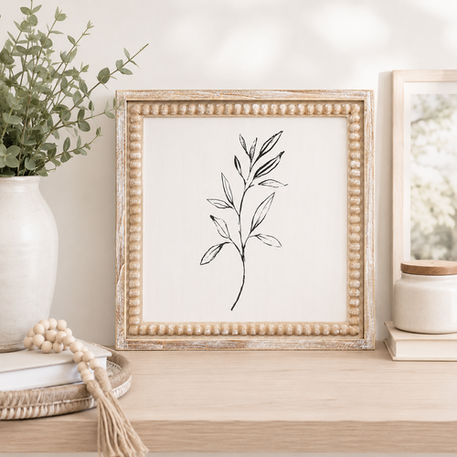 14" Reversible Wood Frame Sign - Herb | Multicolor