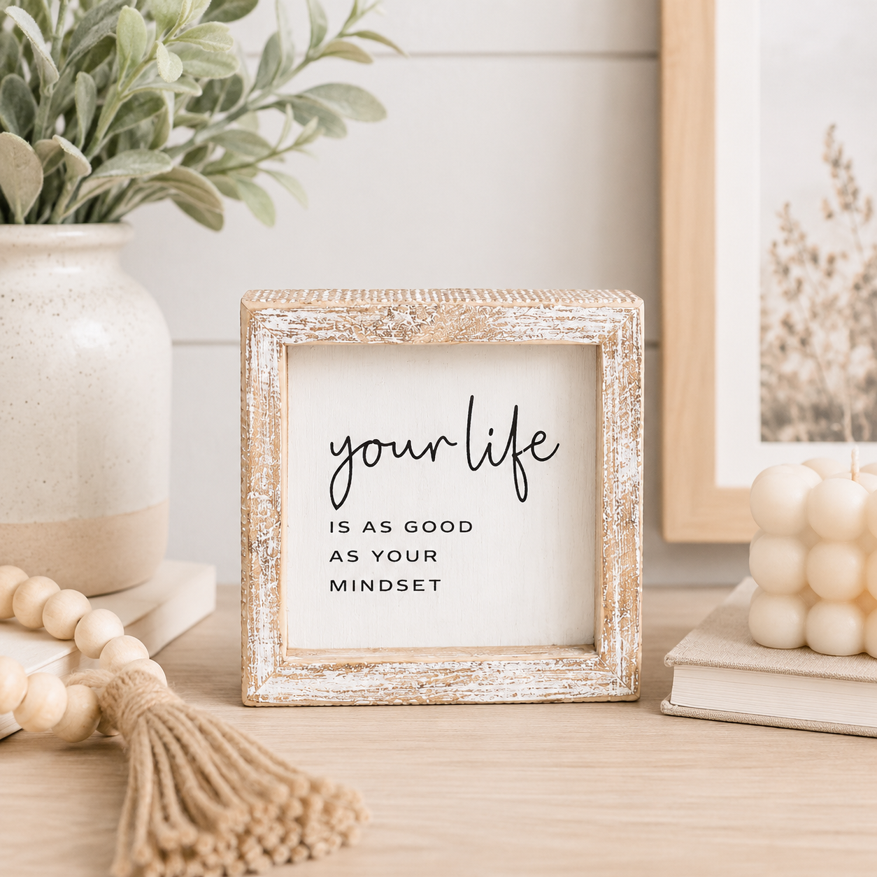 5" Wood Frame Sign - Your Life | White and Black