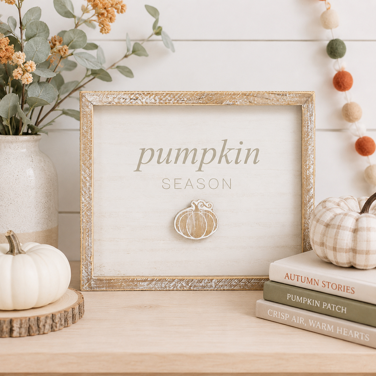 10" x 8" Reversible Wood Framed Sign - Witchy Season and Pumpkin Season | Multicolor