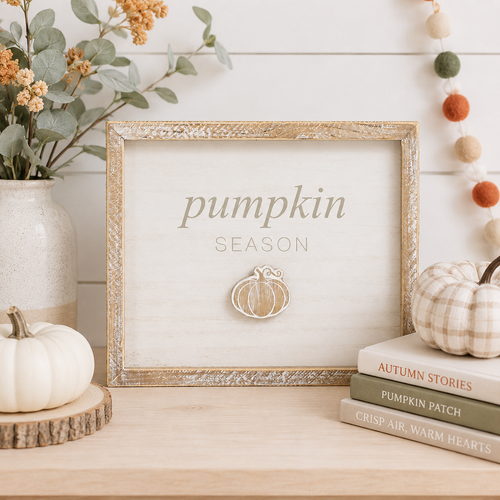 10" x 8" Reversible Wood Framed Sign - Witchy Season and Pumpkin Season | Multicolor