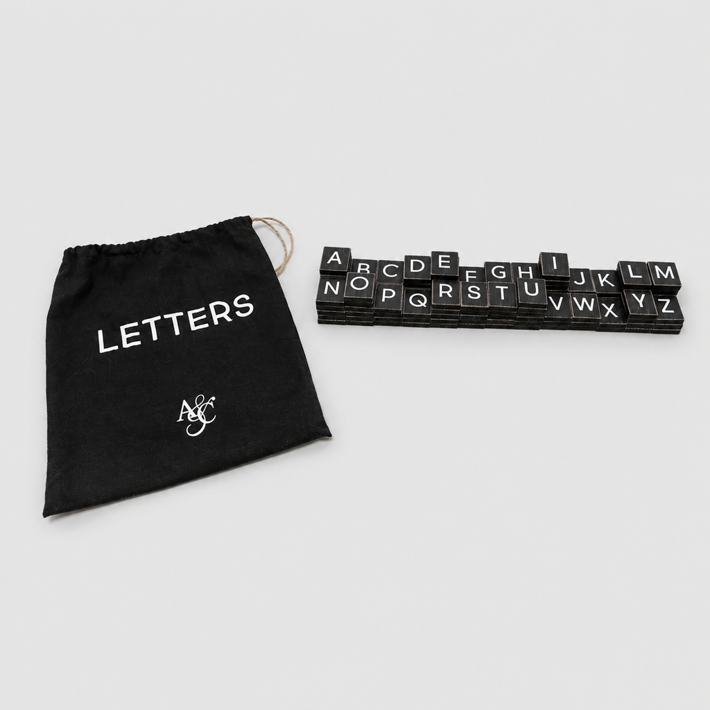 Letterboard Letter Tile Set - Black (110 Pieces)