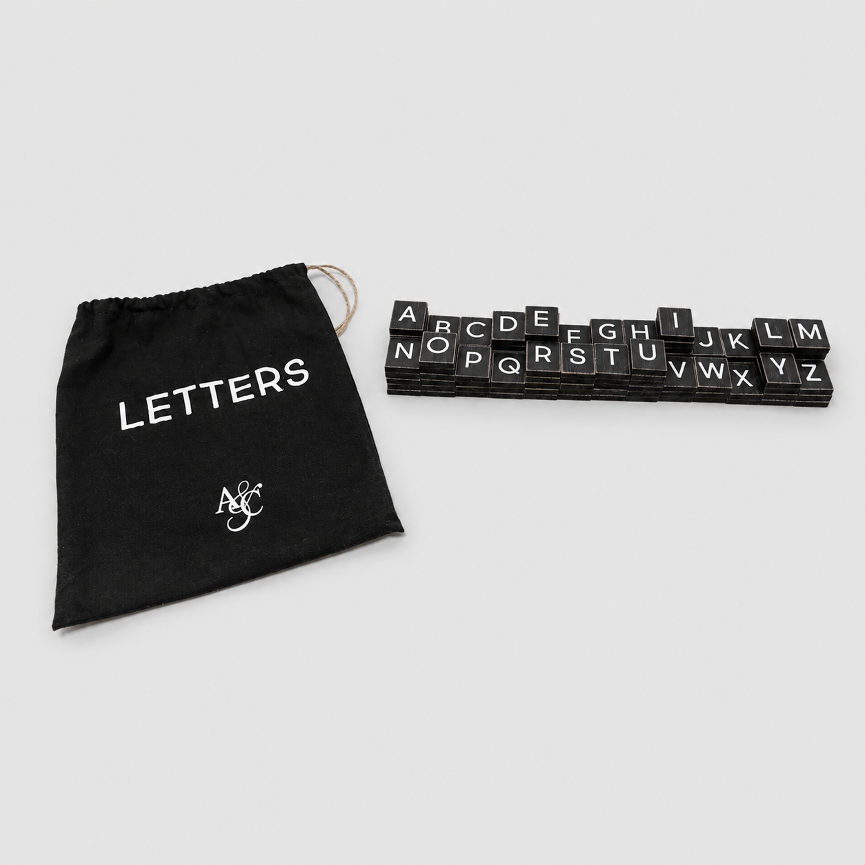 Letterboard Letter Tile Set - Black (110 Pieces)