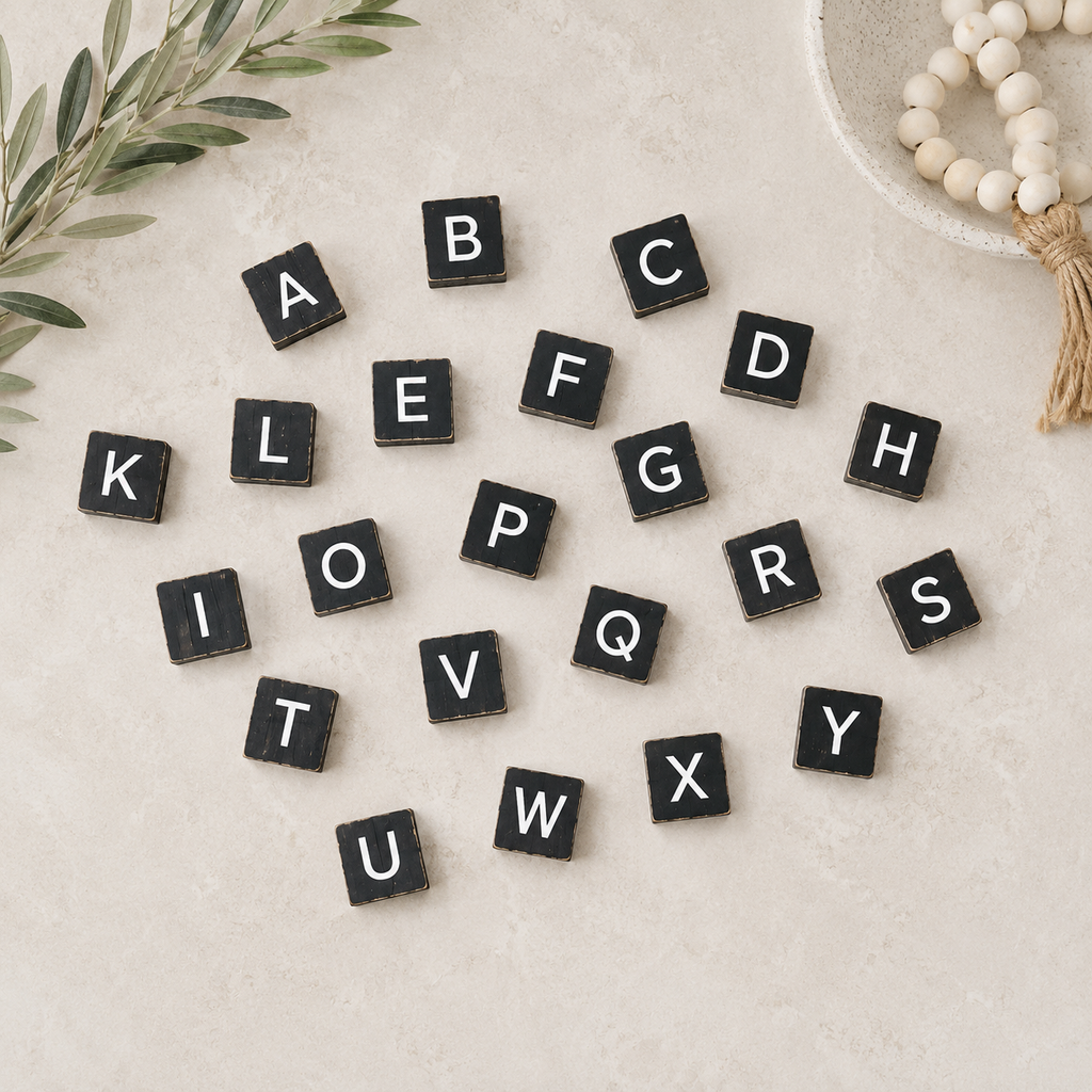 Letterboard Letter Tile Set - Black (110 Pieces)