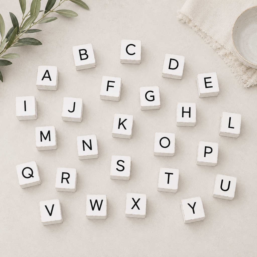 Letterboard Letter Tile Set - White and Black (112 Pieces) | Letterboard Collection