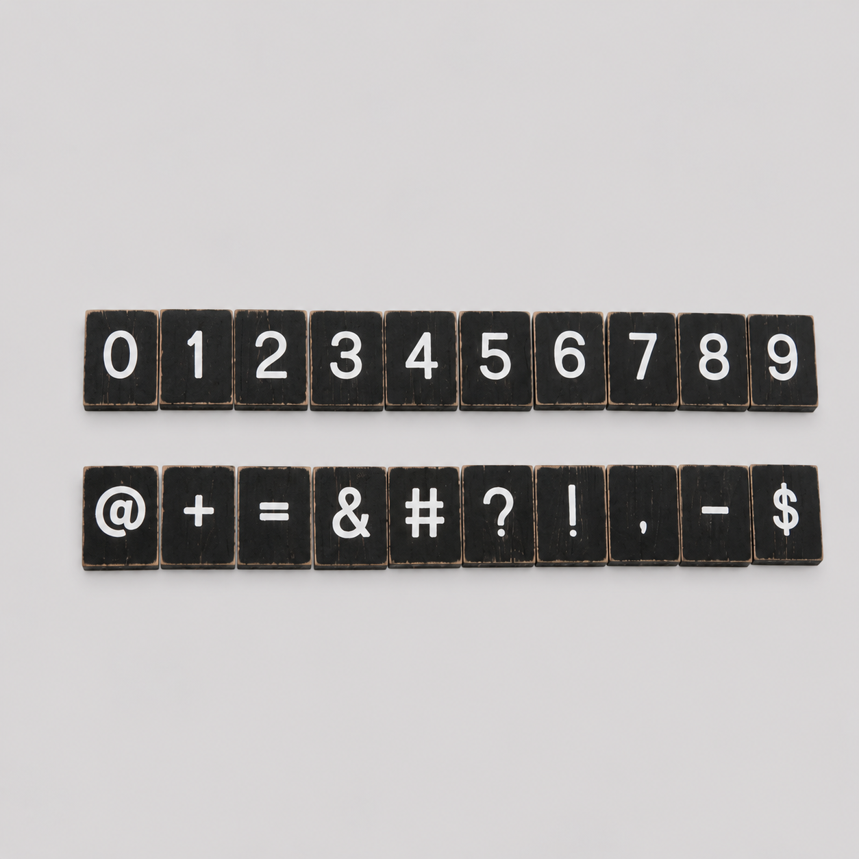 Letterboard Numbers and Symbols Tile Set - Black and White (Set of 30)