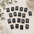 Letterboard Numbers and Symbols Tile Set - Black and White (Set of 30)
