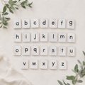 Letterboard Alphabet Learning Set - Black & White (130 Pieces) | Double-Sided