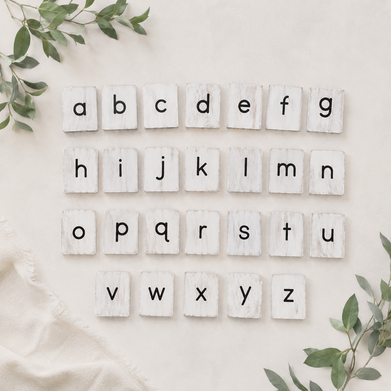 Letterboard Alphabet Learning Set - Black & White (130 Pieces) | Double-Sided