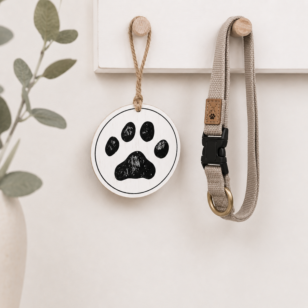 3" Reversible Wood Tag - Fur Mama | White and Black