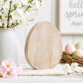 6" Wood Egg Cutout - Natural/White